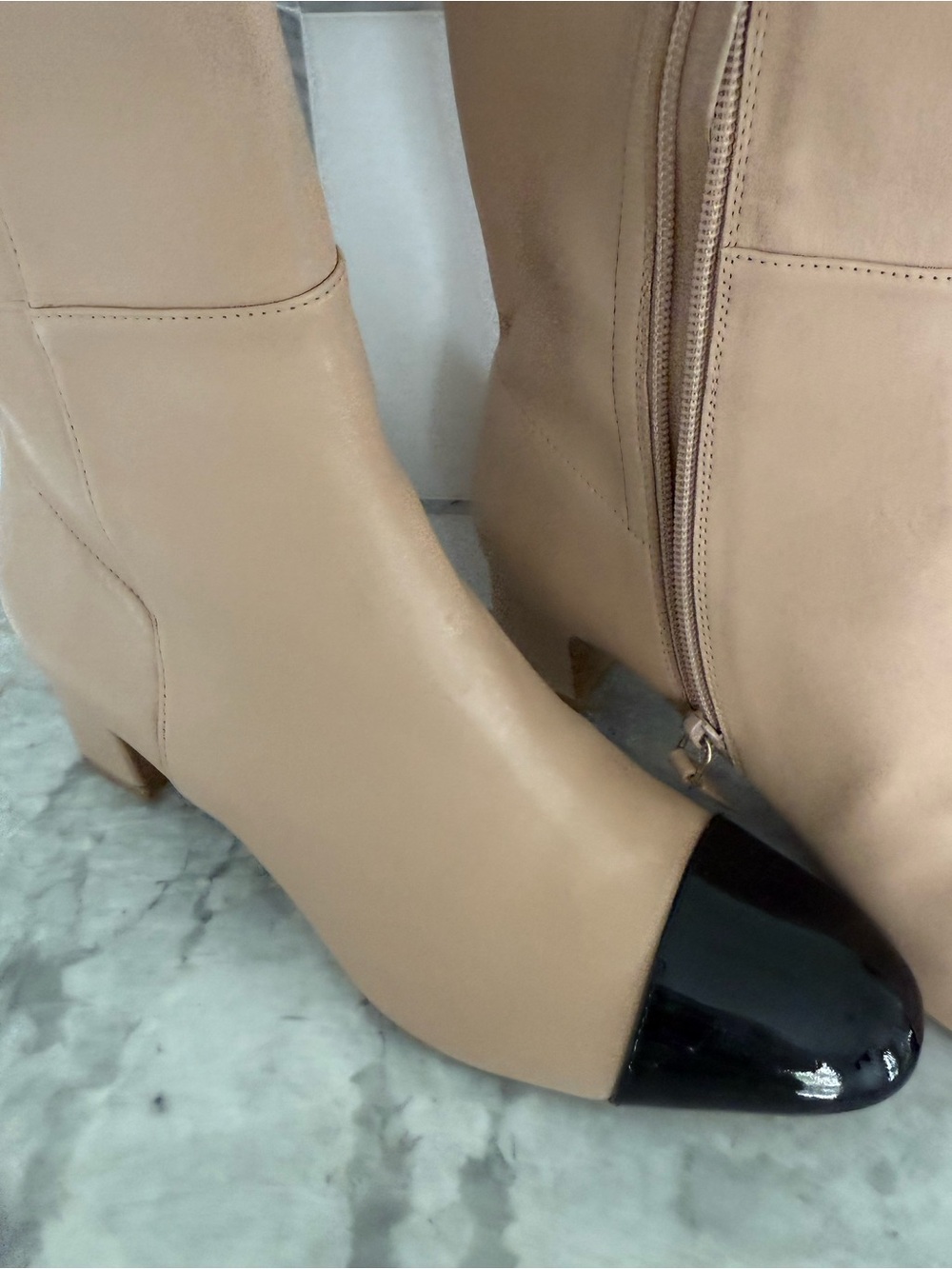 Stuart Weitzman leather boots Two-Tone Knee high toe cap - Picture 6 of 11